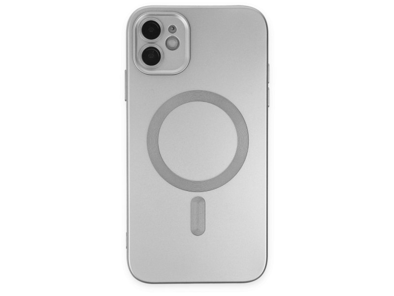 Newface iPhone 12 Kılıf Moshi Lens Magneticsafe Silikon - Gümüş