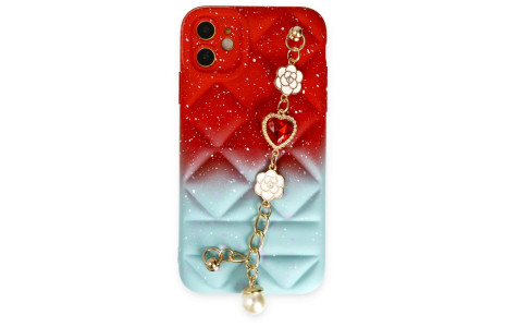 Newface iPhone 12 Kılıf Mozart Elcekli Silikon - Kırmızı