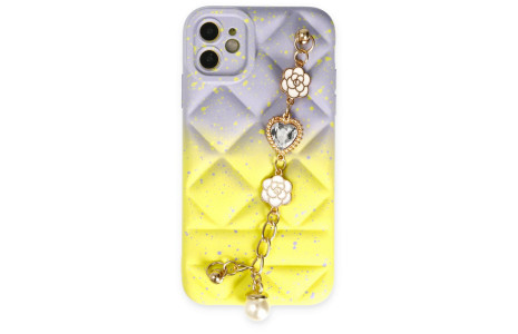 Newface iPhone 12 Kılıf Mozart Elcekli Silikon - Sarı