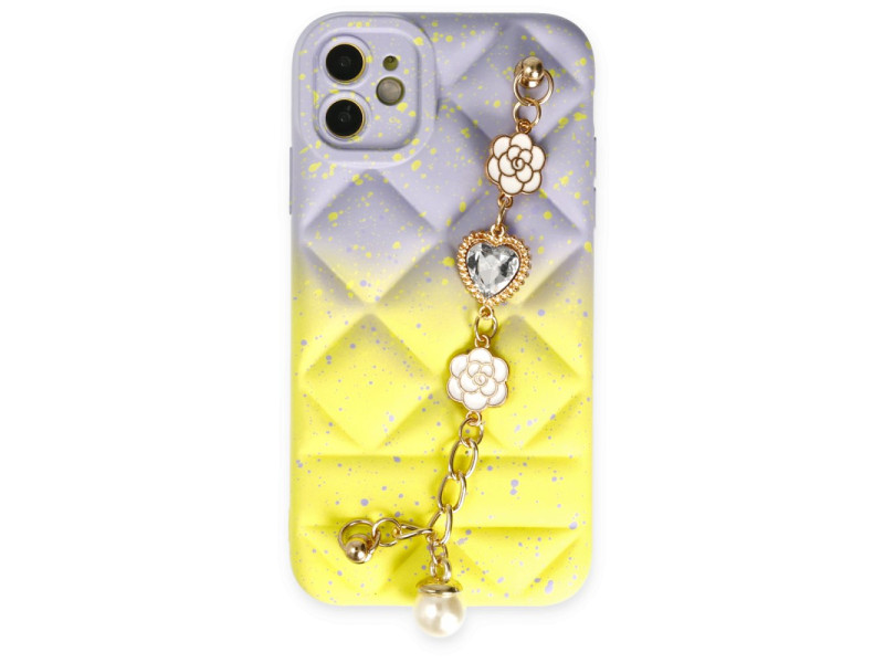 Newface iPhone 12 Kılıf Mozart Elcekli Silikon - Sarı