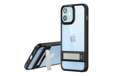 Newface iPhone 12 Kılıf Rolet Stand Kapak - Siyah