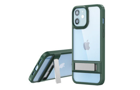 Newface iPhone 12 Kılıf Rolet Stand Kapak - Yeşil