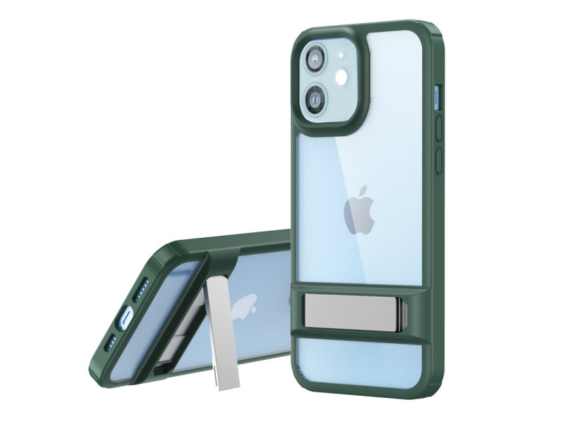 Newface iPhone 12 Kılıf Rolet Stand Kapak - Yeşil