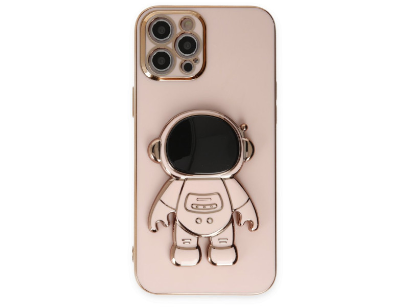Newface iPhone 12 Pro Kılıf Aston Stand Silikon - Pembe