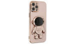 Newface iPhone 12 Pro Kılıf Aston Stand Silikon - Pembe
