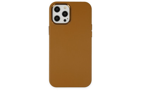 Newface iPhone 12 Pro Kılıf Asya Deri Silikon - Kahverengi