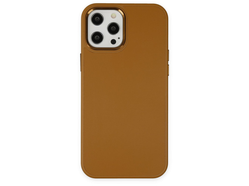 Newface iPhone 12 Pro Kılıf Asya Deri Silikon - Kahverengi