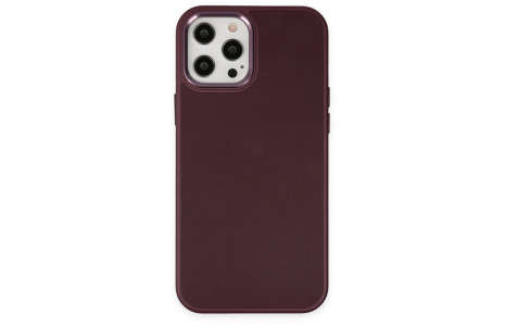 Newface iPhone 12 Pro Kılıf Asya Deri Silikon - Mürdüm