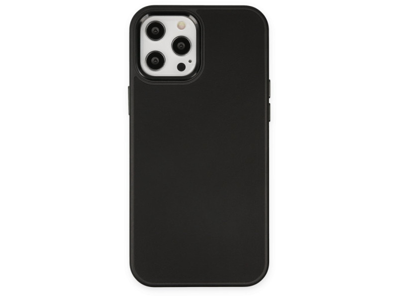Newface iPhone 12 Pro Kılıf Asya Deri Silikon - Siyah