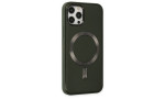 Newface iPhone 12 Pro Kılıf Coco Deri Magneticsafe Silikon - Haki Yeşil