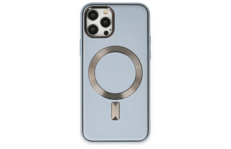 Newface iPhone 12 Pro Kılıf Coco Deri Magneticsafe Silikon - Sierra Blue
