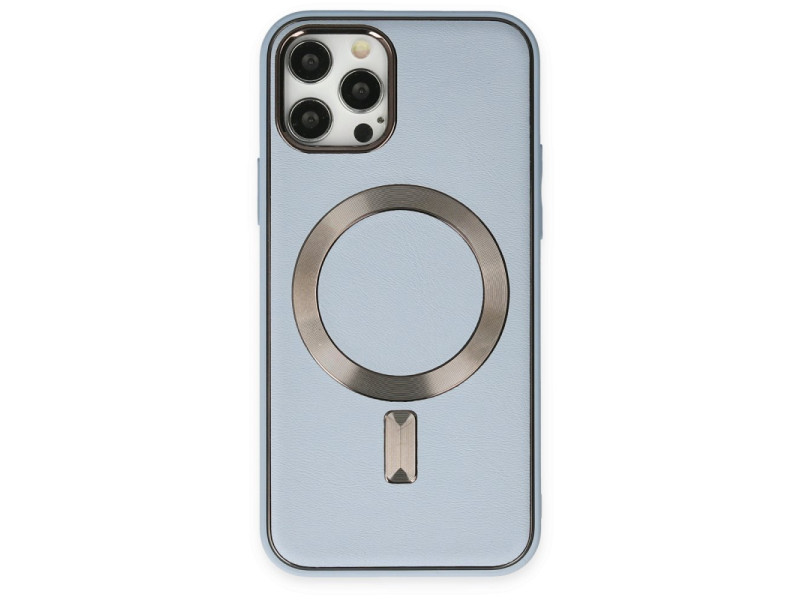Newface iPhone 12 Pro Kılıf Coco Deri Magneticsafe Silikon - Sierra Blue
