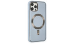 Newface iPhone 12 Pro Kılıf Coco Deri Magneticsafe Silikon - Sierra Blue