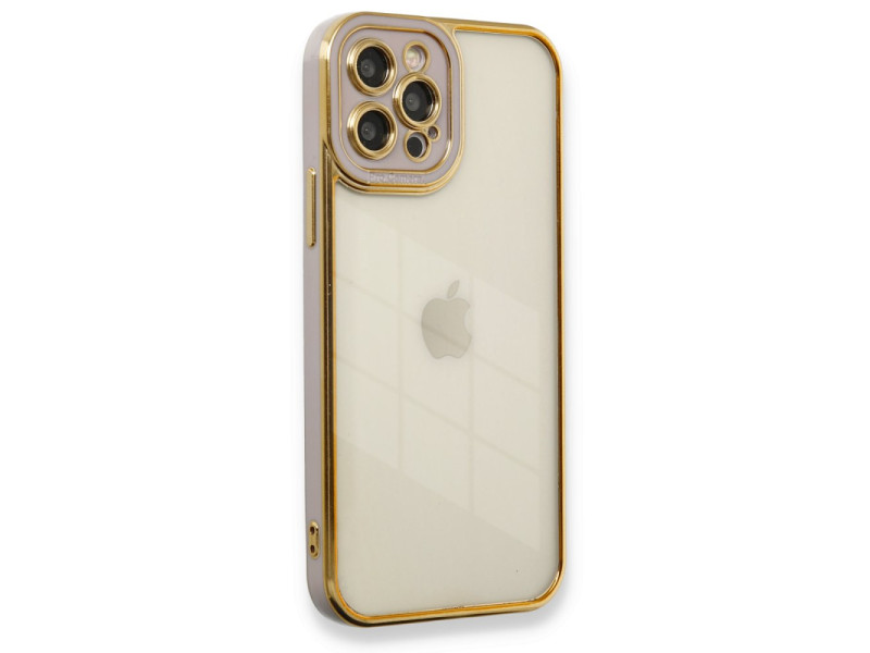 Newface iPhone 12 Pro Kılıf Liva Lens Silikon - Lila