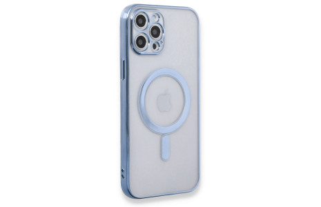 Newface iPhone 12 Pro Kılıf Magneticsafe Lazer Silikon - Sierra Blue