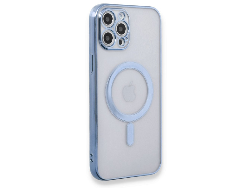 Newface iPhone 12 Pro Kılıf Magneticsafe Lazer Silikon - Sierra Blue