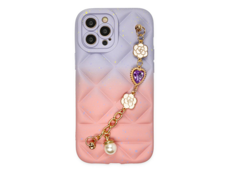 Newface iPhone 12 Pro Kılıf Mozart Elcekli Silikon - Pembe