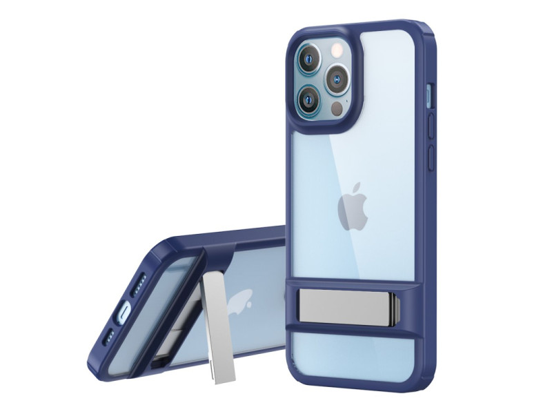 Newface iPhone 12 Pro Kılıf Rolet Stand Kapak - Lacivert