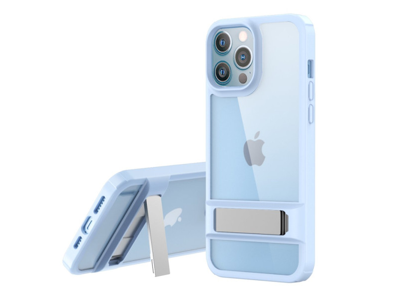 Newface iPhone 12 Pro Kılıf Rolet Stand Kapak - Sierra Blue