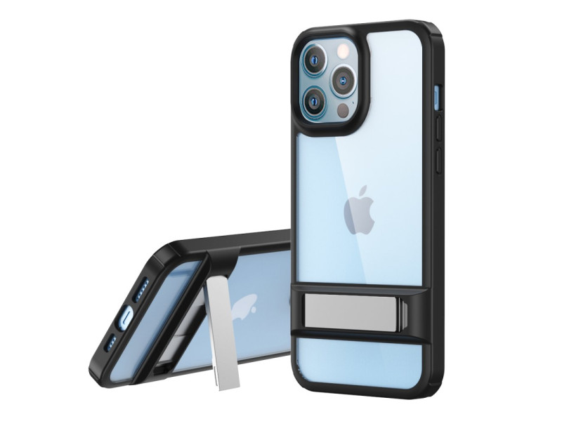 Newface iPhone 12 Pro Kılıf Rolet Stand Kapak - Siyah