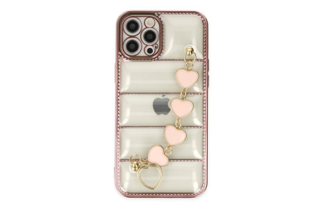 Newface iPhone 12 Pro Max Kılıf Berlin Elcekli Silikon - Rose