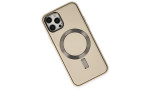 Newface iPhone 12 Pro Max Kılıf Coco Deri Magneticsafe Silikon - Krem