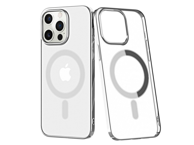 Newface iPhone 12 Pro Max Kılıf Element Magneticsafe Sert Kapak - Gümüş