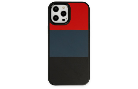 Newface iPhone 12 Pro Max Kılıf King Kapak - Kırmızı-Siyah