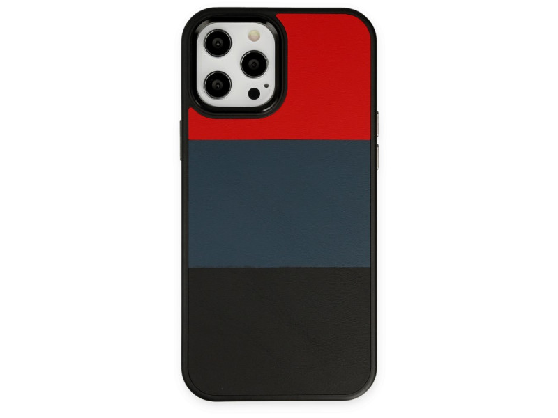 Newface iPhone 12 Pro Max Kılıf King Kapak - Kırmızı-Siyah
