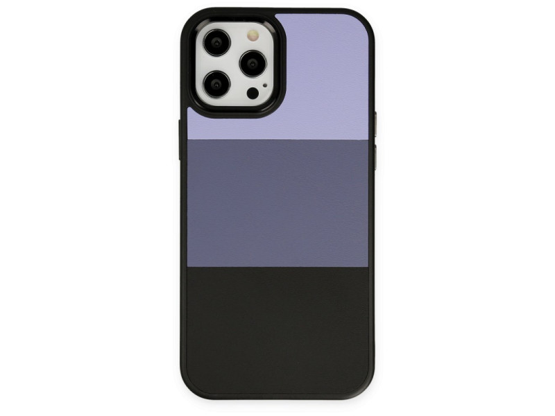 Newface iPhone 12 Pro Max Kılıf King Kapak - Lila-Siyah