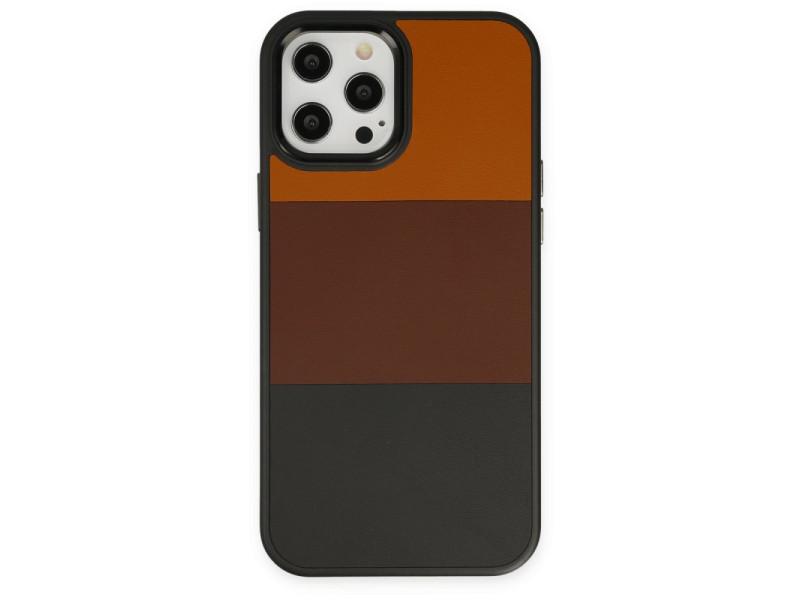 Newface iPhone 12 Pro Max Kılıf King Kapak - Taba-Siyah
