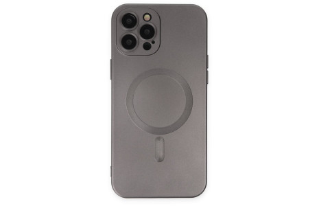 Newface iPhone 12 Pro Max Kılıf Moshi Lens Magneticsafe Silikon - Füme