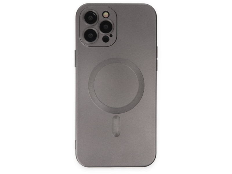 Newface iPhone 12 Pro Max Kılıf Moshi Lens Magneticsafe Silikon - Füme
