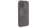 Newface iPhone 12 Pro Max Kılıf Moshi Lens Magneticsafe Silikon - Füme