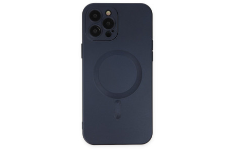 Newface iPhone 12 Pro Max Kılıf Moshi Lens Magneticsafe Silikon - Lacivert