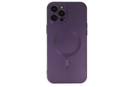 Newface iPhone 12 Pro Max Kılıf Moshi Lens Magneticsafe Silikon - Mor