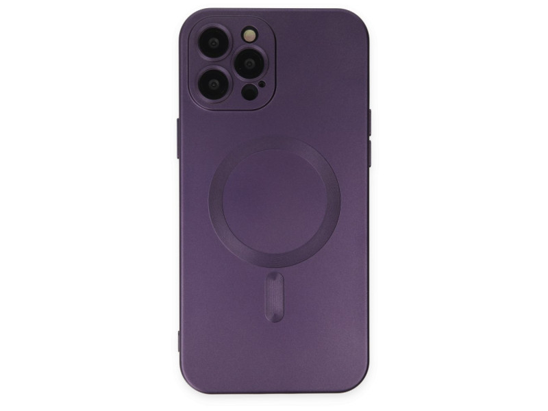Newface iPhone 12 Pro Max Kılıf Moshi Lens Magneticsafe Silikon - Mor