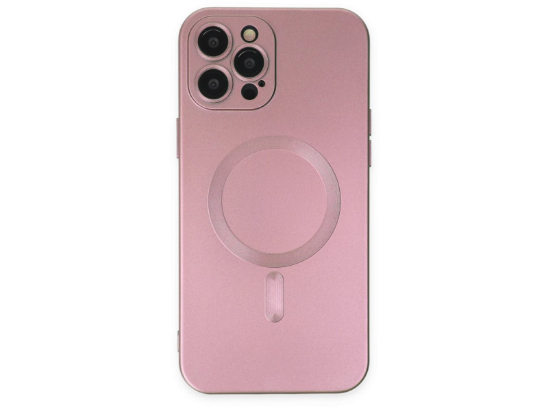 Newface iPhone 12 Pro Max Kılıf Moshi Lens Magneticsafe Silikon - Rose Gold