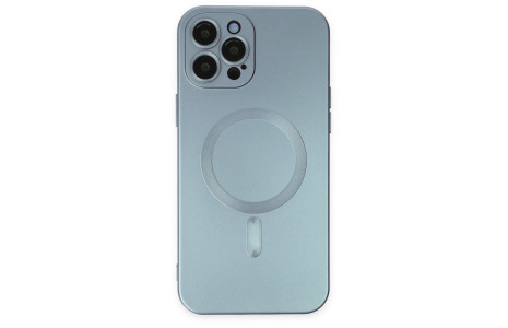 Newface iPhone 12 Pro Max Kılıf Moshi Lens Magneticsafe Silikon - Sierra Blue