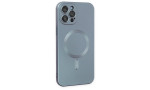 Newface iPhone 12 Pro Max Kılıf Moshi Lens Magneticsafe Silikon - Sierra Blue