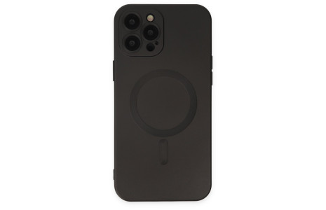 Newface iPhone 12 Pro Max Kılıf Moshi Lens Magneticsafe Silikon - Siyah