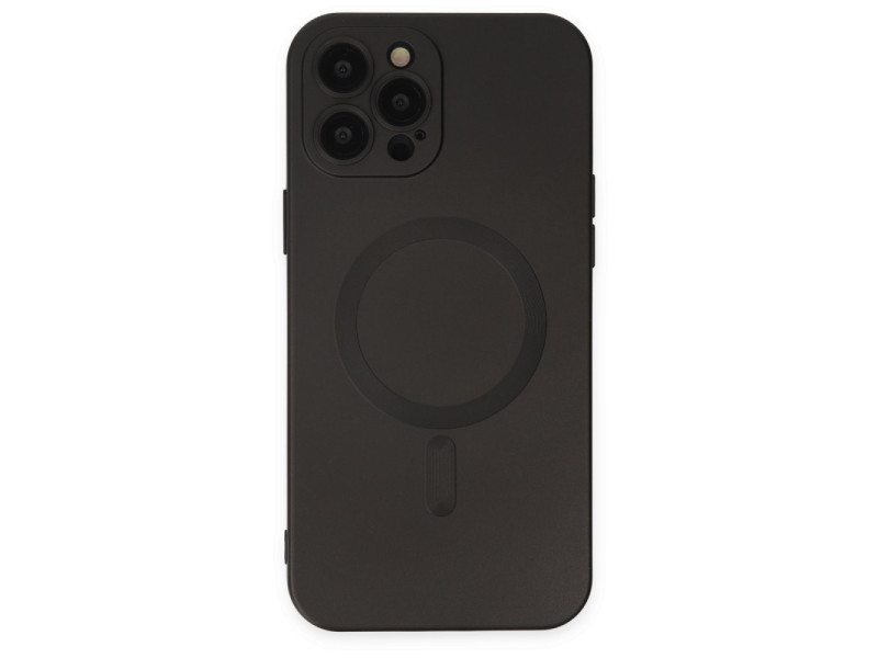 Newface iPhone 12 Pro Max Kılıf Moshi Lens Magneticsafe Silikon - Siyah