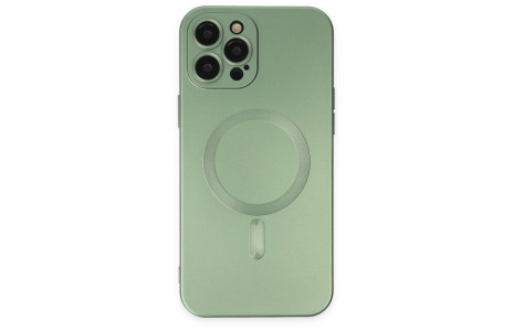 Newface iPhone 12 Pro Max Kılıf Moshi Lens Magneticsafe Silikon - Yeşil