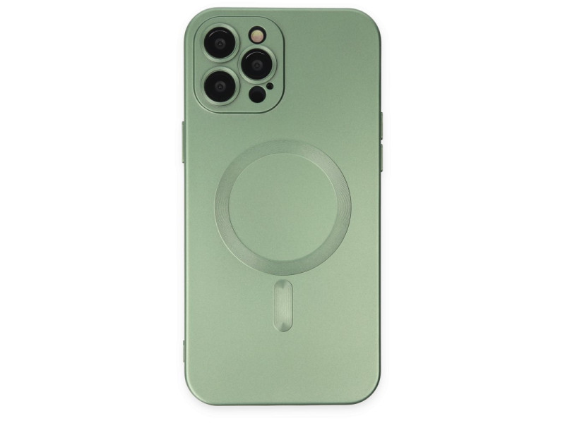 Newface iPhone 12 Pro Max Kılıf Moshi Lens Magneticsafe Silikon - Yeşil