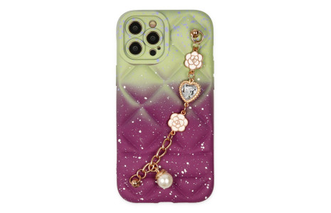 Newface iPhone 12 Pro Max Kılıf Mozart Elcekli Silikon - Mürdüm