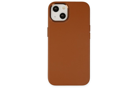 Newface iPhone 13 Kılıf Asya Deri Silikon - Kahverengi