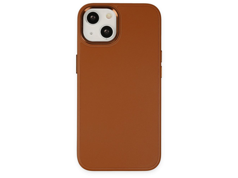 Newface iPhone 13 Kılıf Asya Deri Silikon - Kahverengi