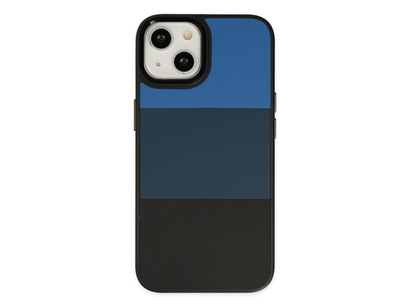Newface iPhone 13 Kılıf King Kapak - Mavi-Siyah
