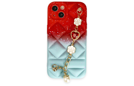 Newface iPhone 13 Kılıf Mozart Elcekli Silikon - Kırmızı