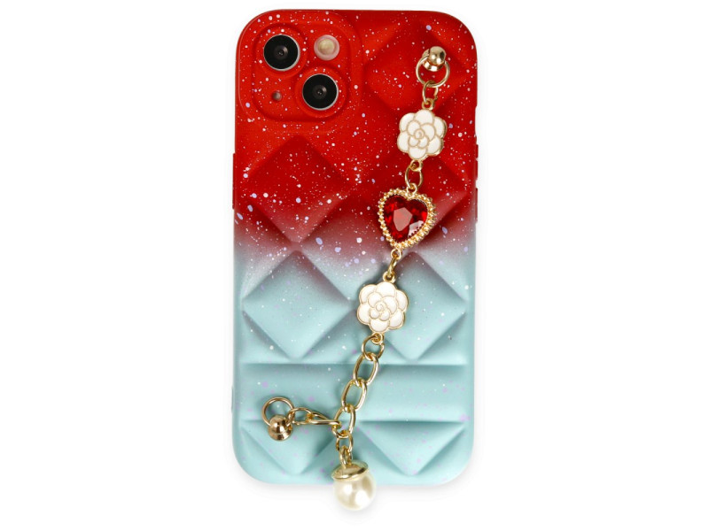 Newface iPhone 13 Kılıf Mozart Elcekli Silikon - Kırmızı